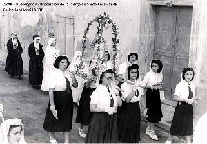 Oran - Marine - Rue Rognon - Procession Vierge de Santa Cruz - 1949